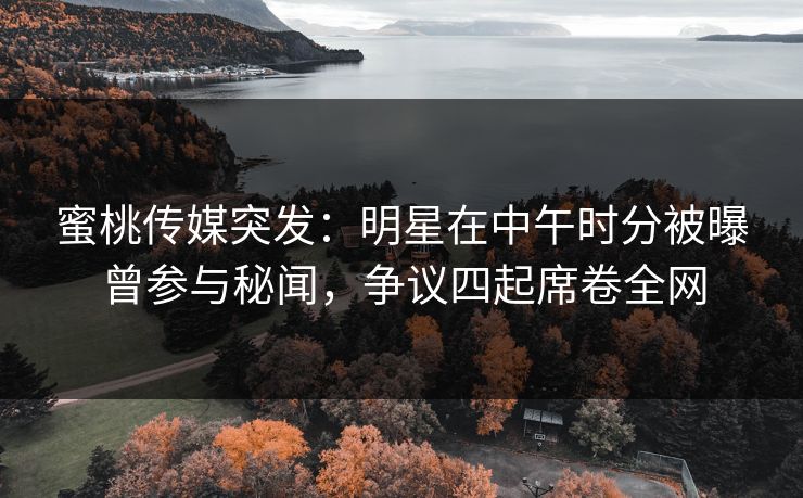 蜜桃传媒突发：明星在中午时分被曝曾参与秘闻，争议四起席卷全网